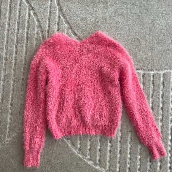 Freshman 1996 Cropped Pink Fuzzy Sweater in size S - Picture 3 of 4